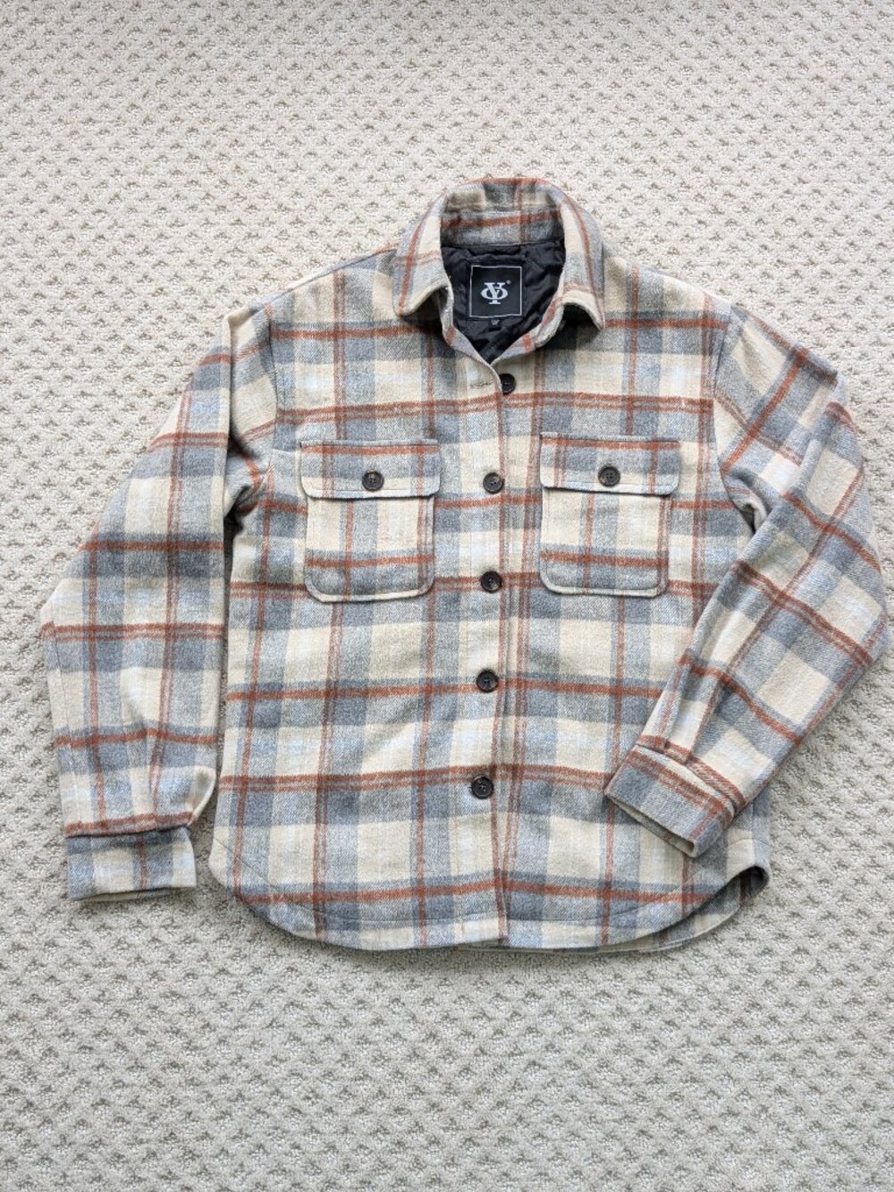 Plaid Flannel Quilted Jacket Women M Streetwear Gorpcore Shacket